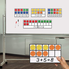 Torlam colourful trays and discs for engaging math demonstrations.