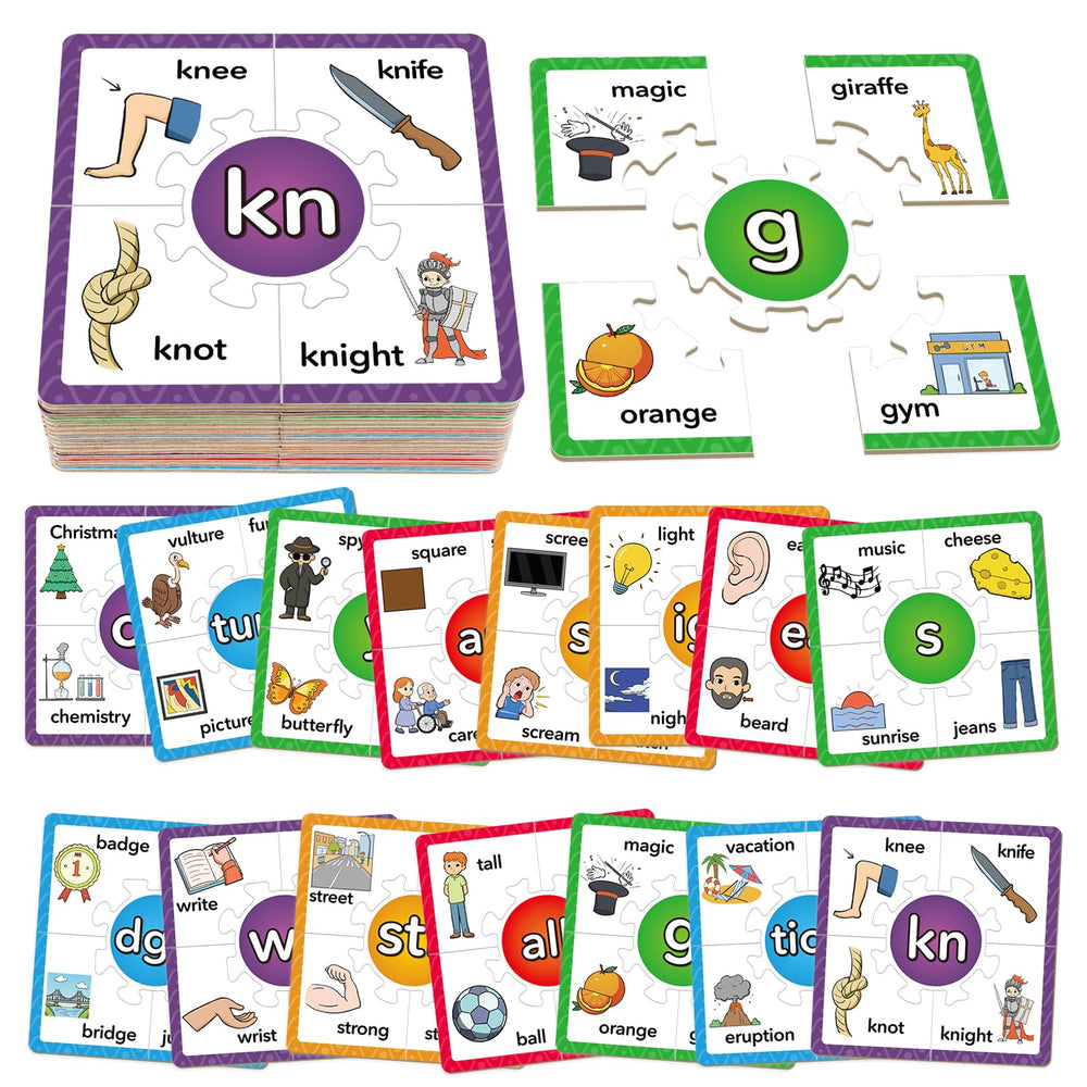 Torlam Phonics Puzzle cards with bright illustrations support early reading