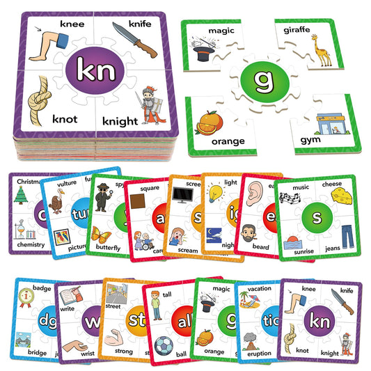 Torlam Phonics Puzzle cards with bright illustrations support early reading