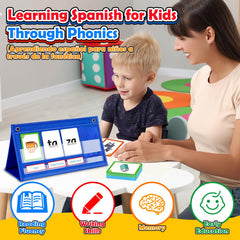 Torlam pocket chart stand used on desk or wall for versatile learning.