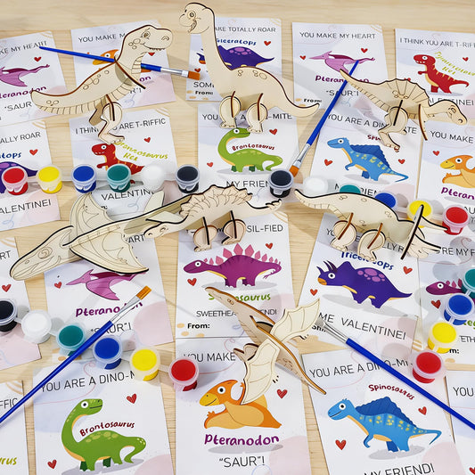 TORONTOKYO dino paint kit box for kid-friendly Valentine crafts and exchanges