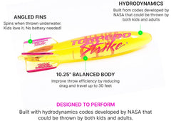 Torpedo Strike SpinFin underwater launch for rapid spins and passes