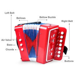 Tosnail small accordion left controls showing harmony and bass for simple accompaniment.