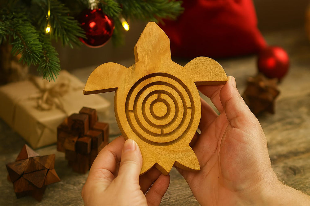 TOSQP27 6x6 inch wooden maze compact desktop toy for concentration