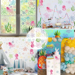 Tostmrks bathroom window decals create a cheerful sea theme