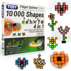 TOSY Magnet Spinner Glow 16 blocks for versatile shapes and smooth spins.