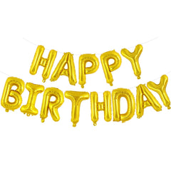 TOTAFAM gold Happy Birthday letters balloons for a personalized party banner.