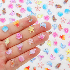 Touch Top Ocean mini resin animals shell for dollhouses and mini seascapes.