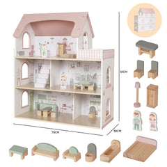Touch Us doll house with four rooms and terrace, ideal for creative role-play scenarios.