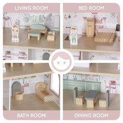 Touch Us DIY pretend play set with 12 furniture pieces encourages role play.