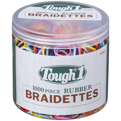 Tough 1 Braidette rainbow rubber bands in a 1000-piece bundle for easy mane styling.