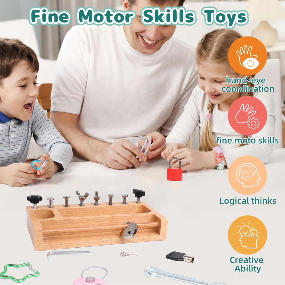 TOUHKAN five locks in varied styles foster hand-eye coordination and problem-solving curiosity