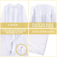 Toulite matte white robe drape offers graceful silhouette.