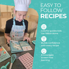 Tovla Jr apron and chef hat add a professional feel to play