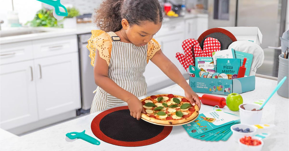 Tovla Jr. pizza cutter designed for young chefs with clean slices.