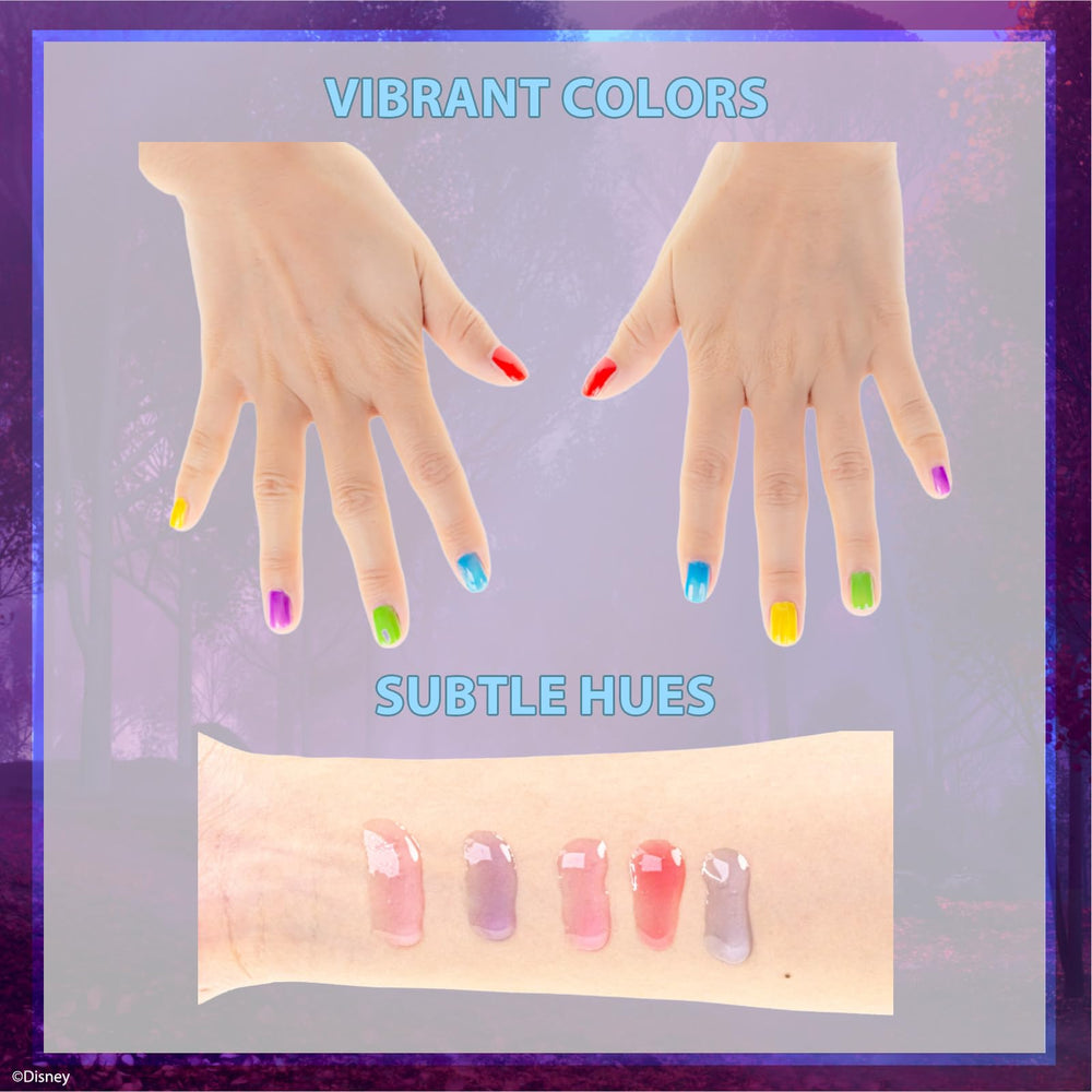 Townley Girl Disney Frozen 2 nail polish colors are washable for quick cleanup.