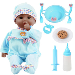 Toy Choi's blue 16-inch doll with feeding bottle for realistic pretend play