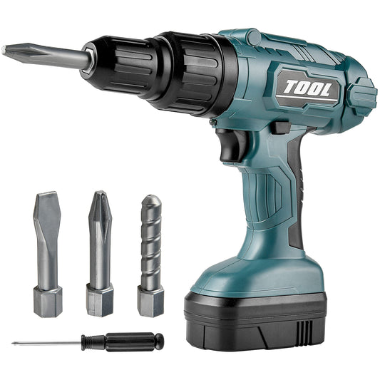 Toy Choi's Toy Drill Set green front view promotes safe, imaginative play.