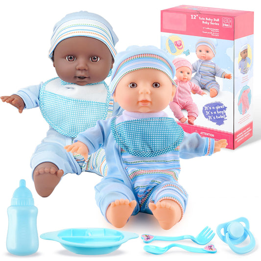 Toy Choi's twin baby dolls in 12inch set for cuddling and imaginative play