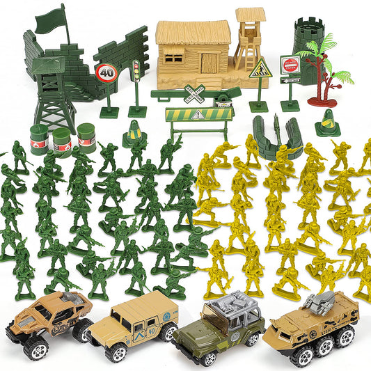 TOY Life army men figures close-up with durable plastic and smooth edges for safe play.
