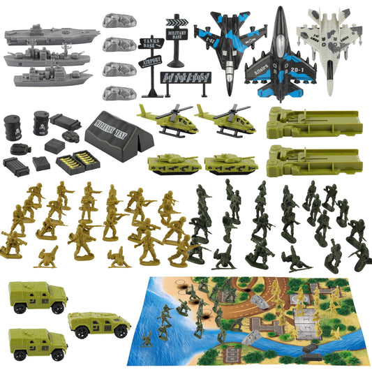 TOY Life Army Men Playset desert soldiers and tanks for immersive battles.
