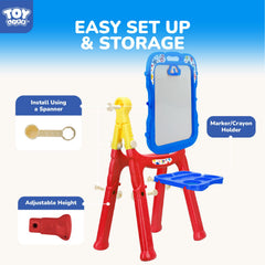 TOY Life Art Easel includes magnets, chalk, markers, and eraser for complete creative sessions.