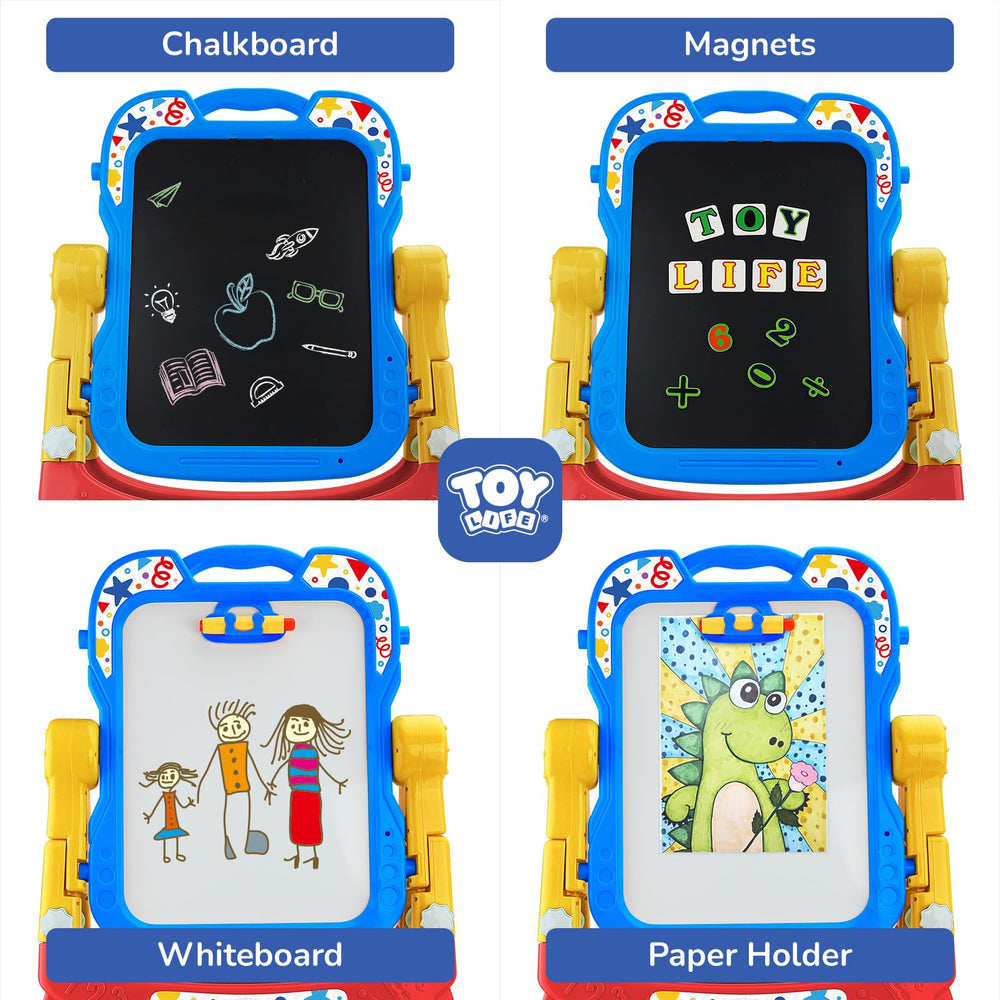 TOY Life Art Easel magnetic board enables quick erasing and interactive play.