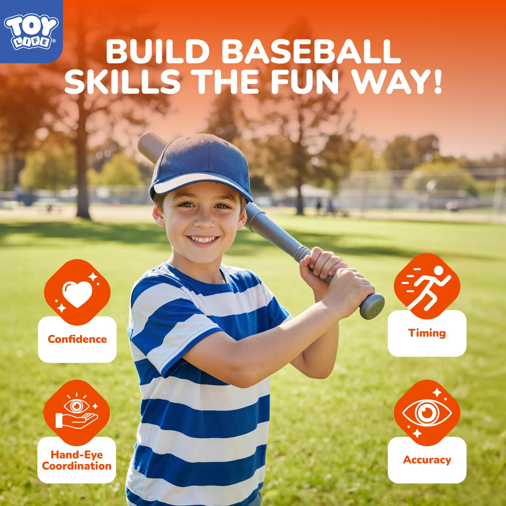 TOY Life pitching machine portable design, ideal for indoors and outdoors use.