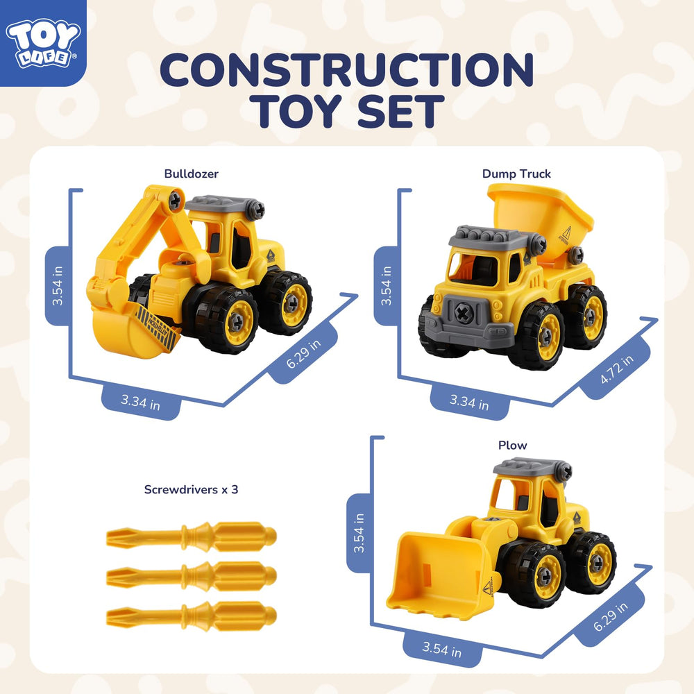 TOY Life durable BPA-free trucks withstand drops for busy play sessions.