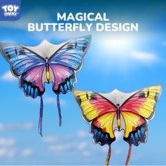 TOY Life butterfly kite fabric close-up shows ripstop durability for outdoor play.