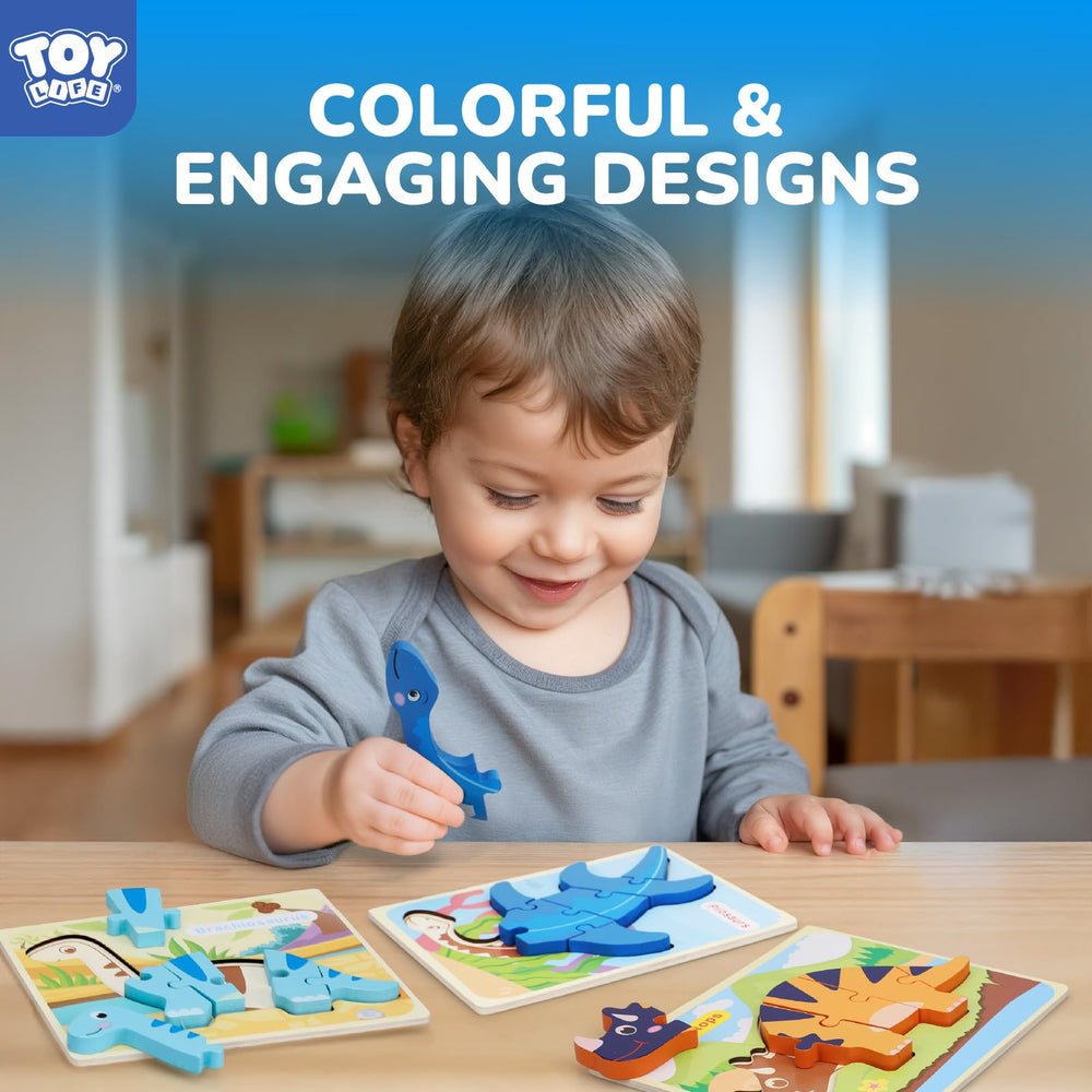 TOY Life puzzle board shows printed outlines to guide little learners