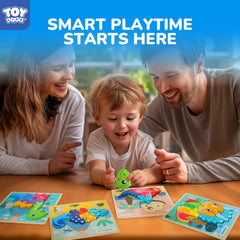 TOY Life Dinosaur Puzzles 6-Pack gift-ready box shown for easy gifting