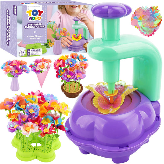 TOY Life DIY Flower Bouquet Maker in action, crafting colorful fabric blooms for gifting.