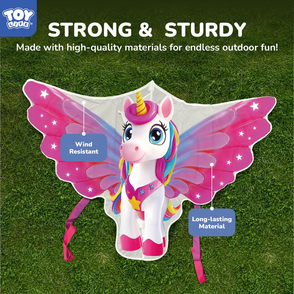 TOY Life durable kite uses ripstop fabric and fiberglass for lasting outdoor use.