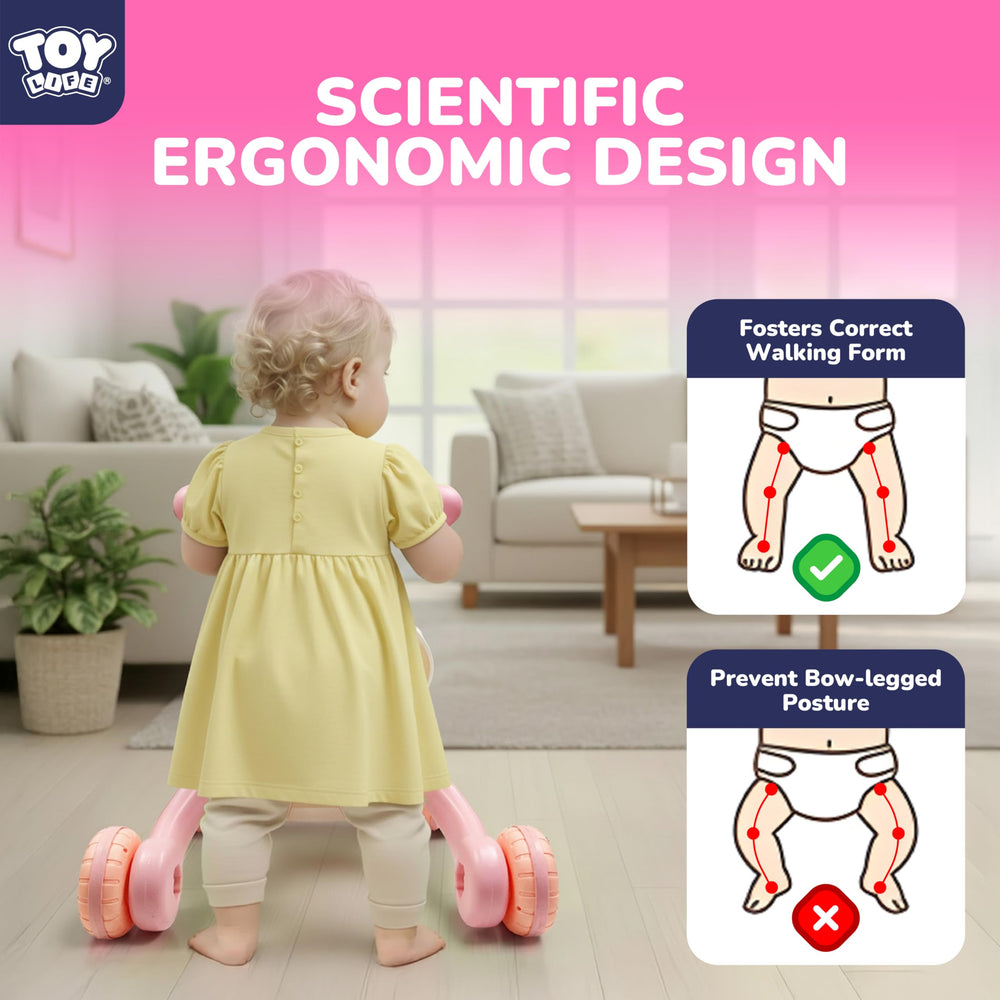 TOY Life height-adjustable handle adapts as your child grows for comfortable pushing.