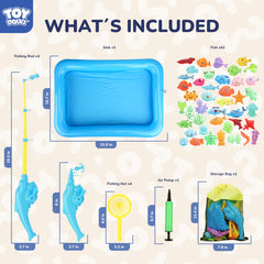 TOY Life inflatable pool for indoor and outdoor fishing fun.