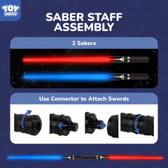 TOY Life LED sabers glow bright in dim rooms for dramatic nighttime scenes.