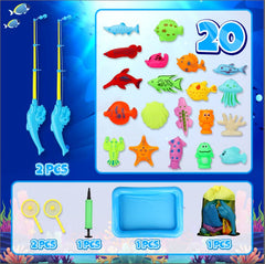 TOY Life magnetic fish toys in bright colors for learning shapes