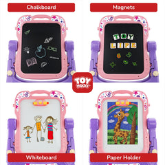 TOY Life pink easel magnetic letters and numbers enable interactive play