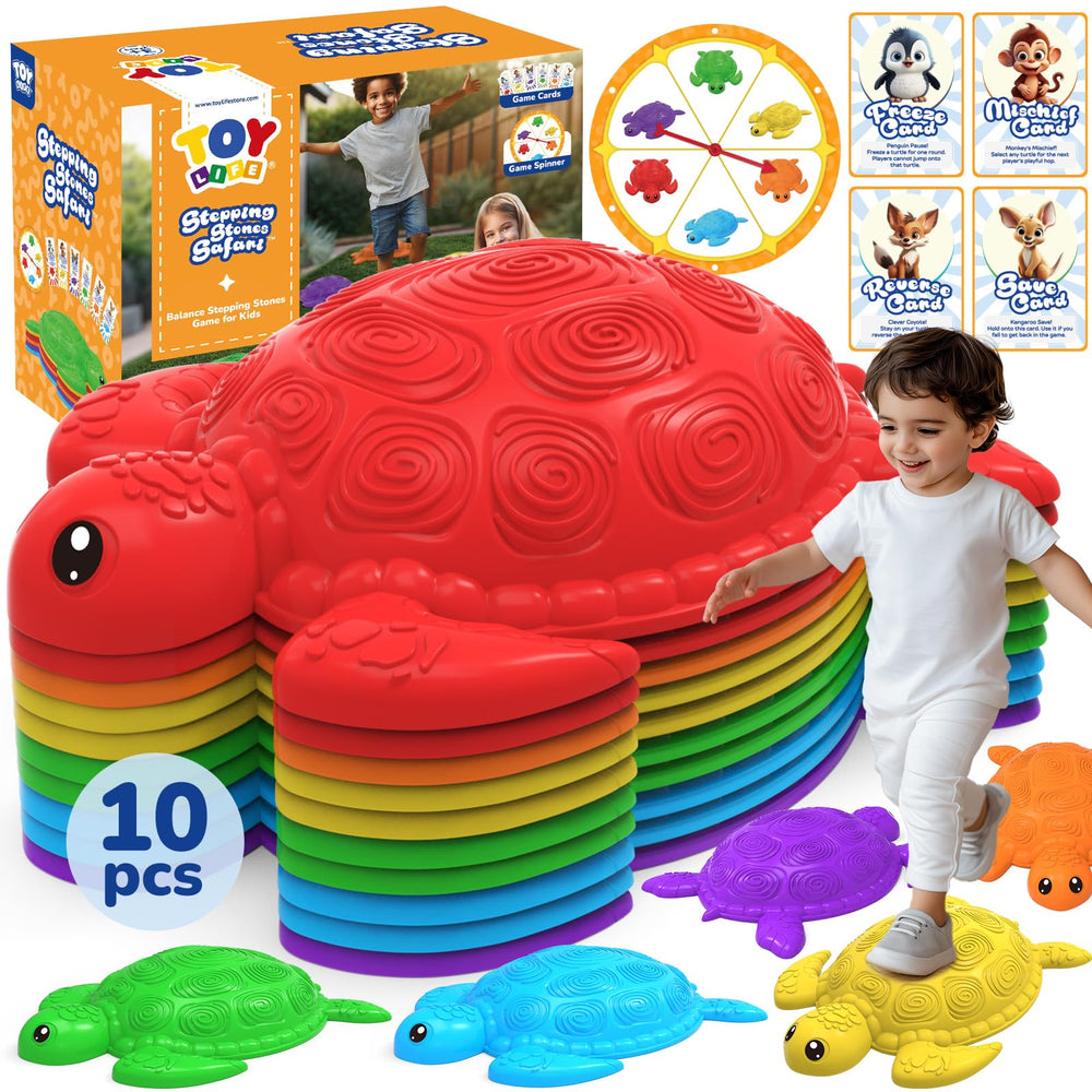 TOY Life turtle stepping stones stack for safe balance play.