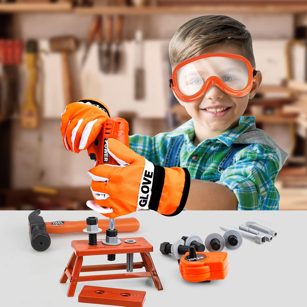 TOY Life wooden piece and hammer set for tactile, constructive play.