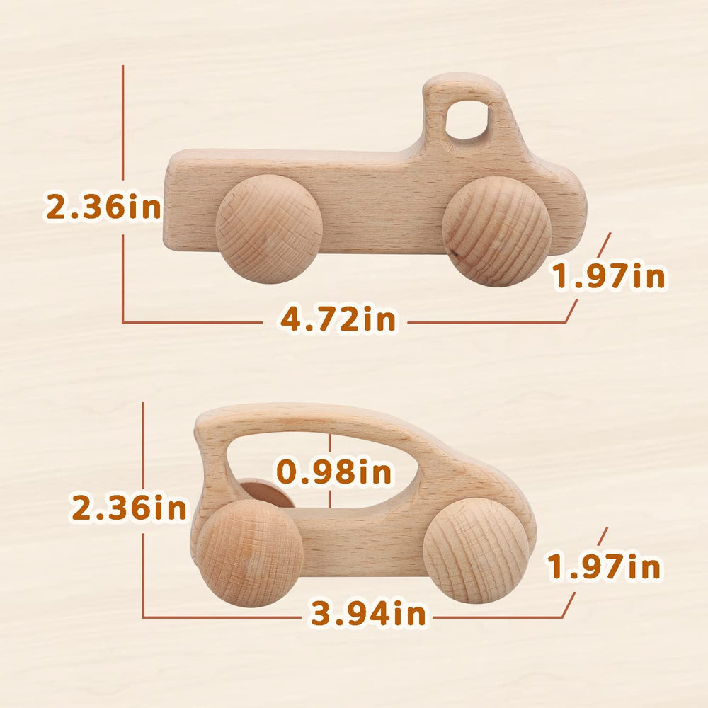 TOY Life wooden cars suit nursery decor while entertaining tiny hands.
