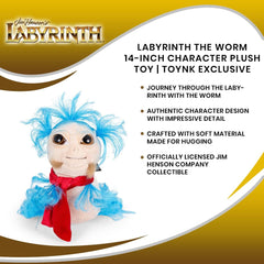Toy Vault Labyrinth Worm plush, ideal gift for fans