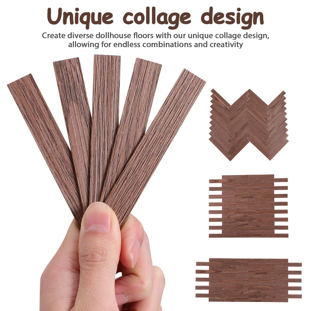 TOYANDONA 40-piece set for versatile dollhouse floor design in dark brown