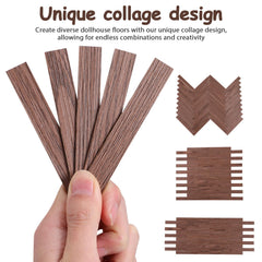 TOYANDONA 40-piece set for versatile dollhouse floor design in dark brown
