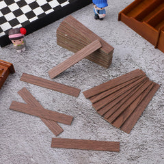 Creative dollhouse floors using TOYANDONA dark brown wood for DIY