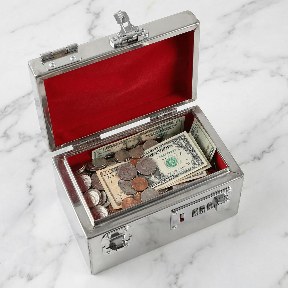 TOYANDONA Piggy Bank stainless steel texture for durable, long lasting use.