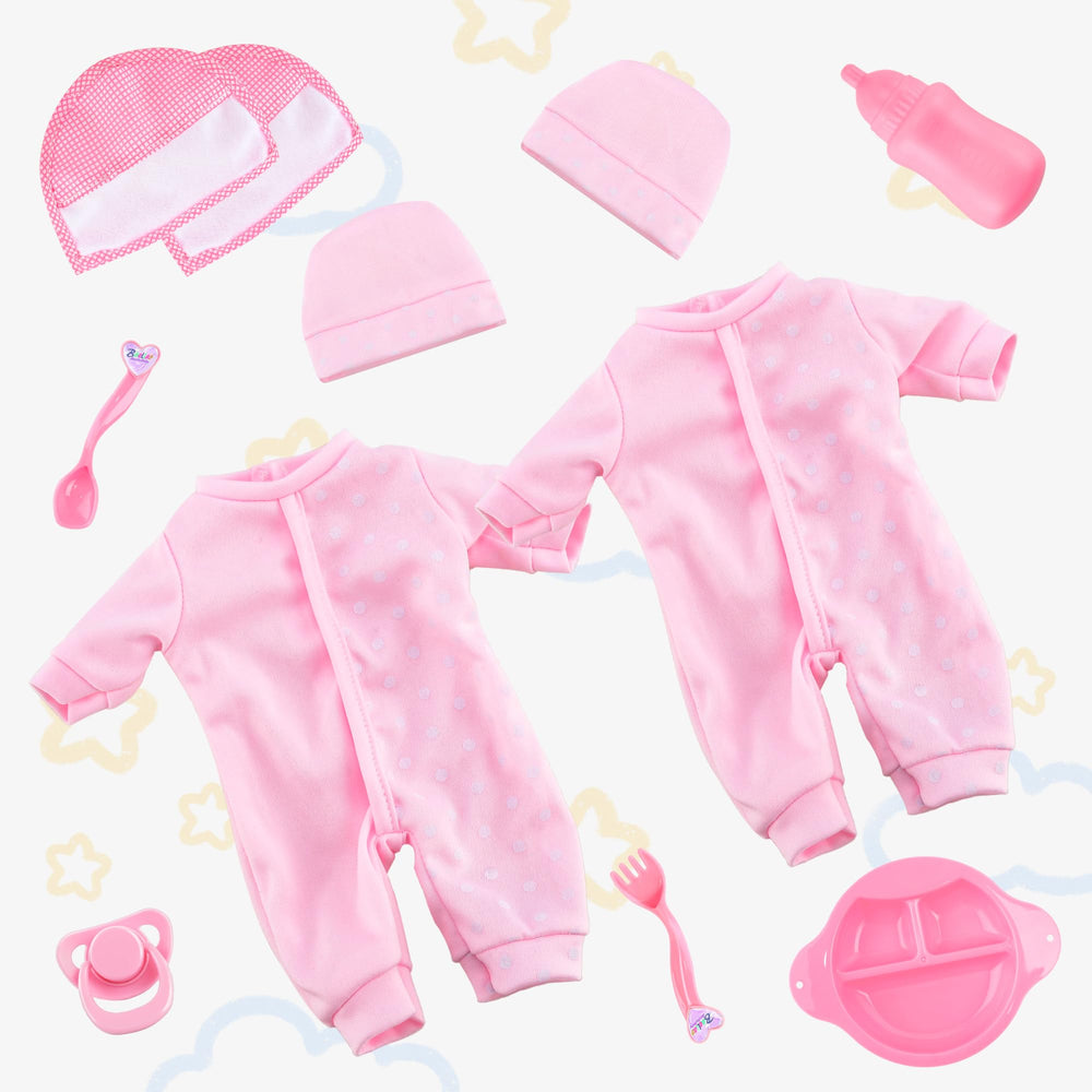 Toy Choi's twin dolls accessories set with bottle and pacifier for pretend care