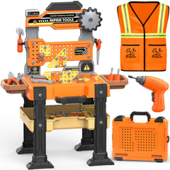 Toycost Kids Tool Bench drill close-up shows realistic action for hands-on learning.