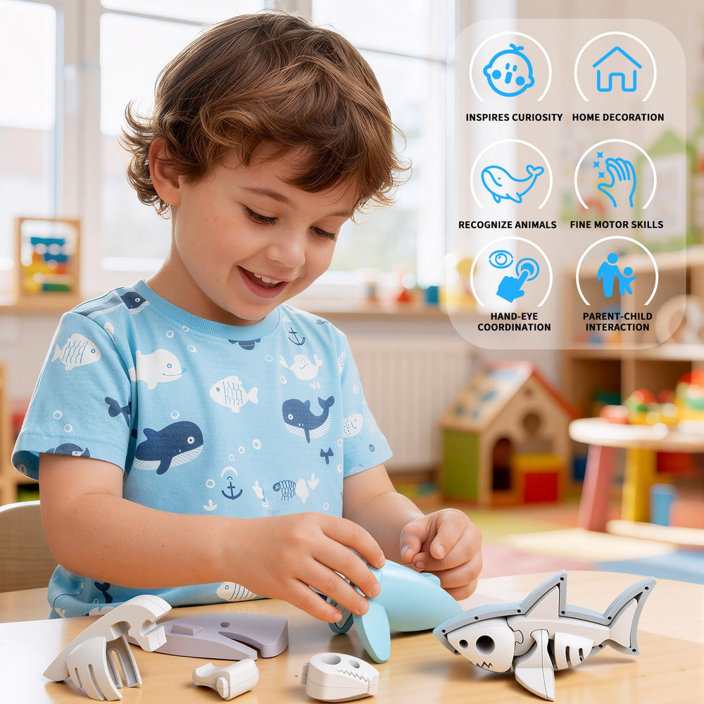 Toycost magnetic ocean animals puzzle-parts enable creative 3D exploration.